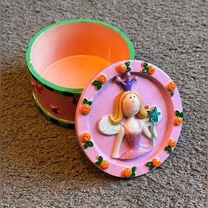 Tooth Fairy Themed Pink Trinket Box